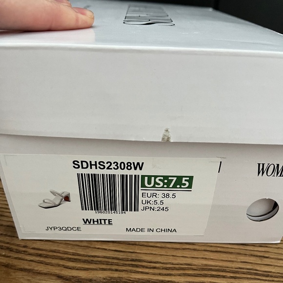 Women's Square Toe Sandals Heels: Two Straps, Open Toe - Picture 2 of 4